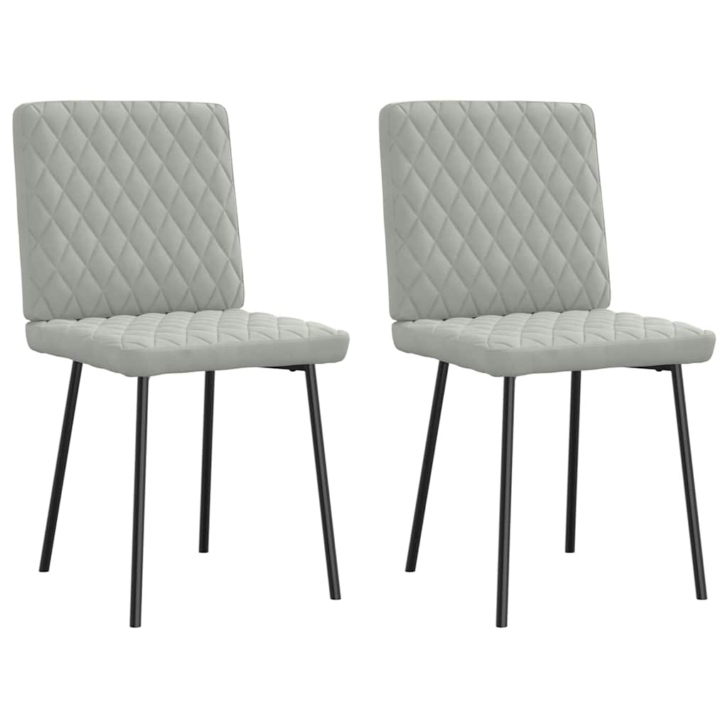 Chaises à manger lot de 2 Gris clair Velours - XIOS