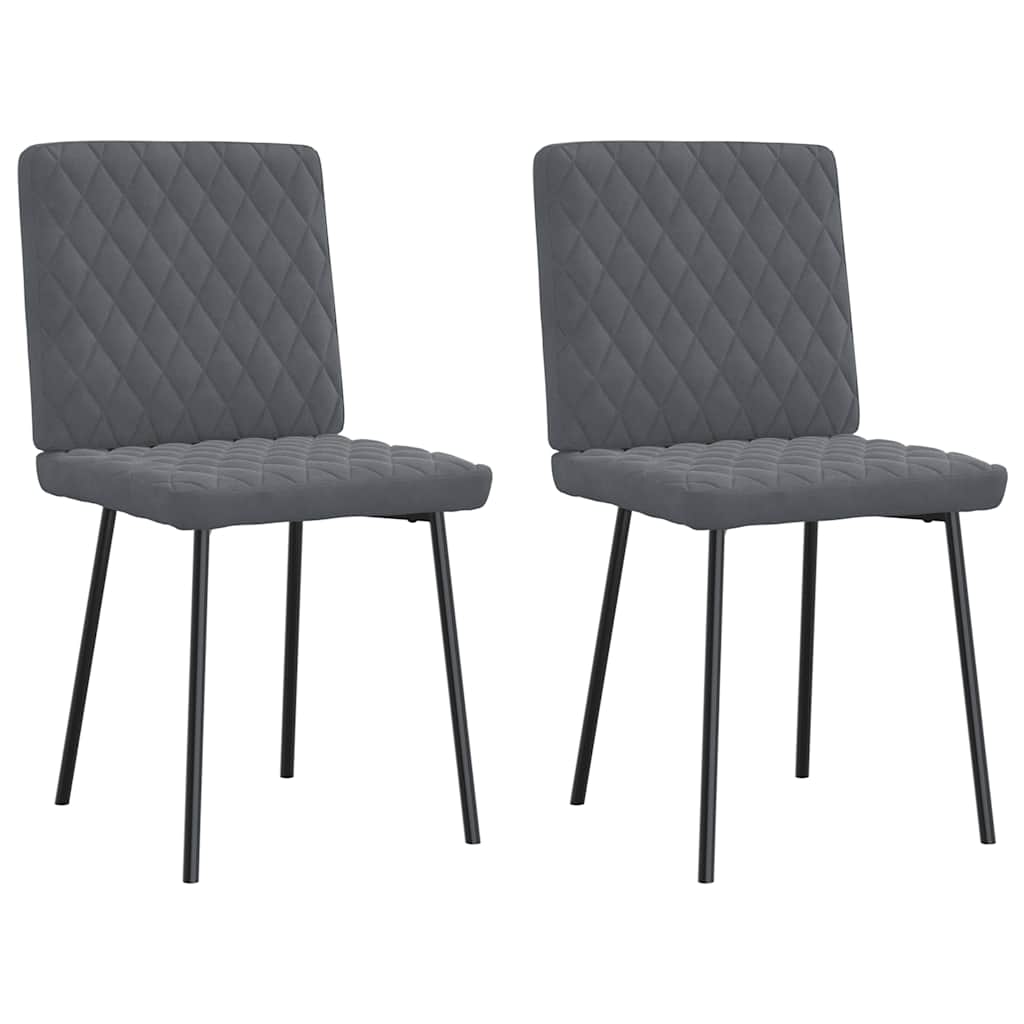 Chaises à manger lot de 2 Gris foncé Velours - XIOS