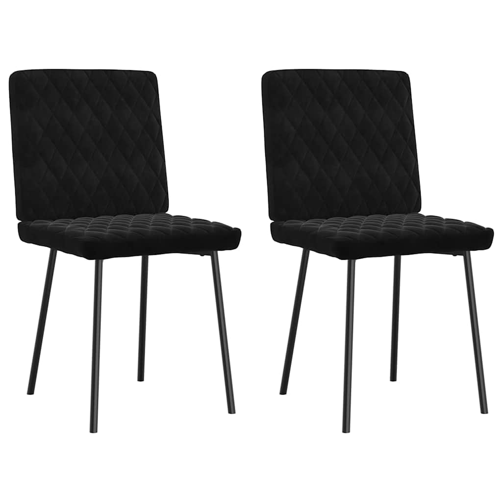 Chaises à manger lot de 2 Noir Velours - XIOS