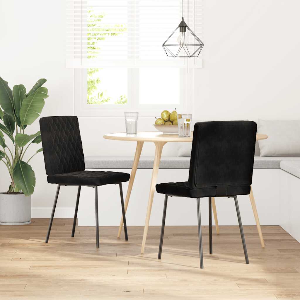 Chaises à manger lot de 2 Noir Velours - XIOS