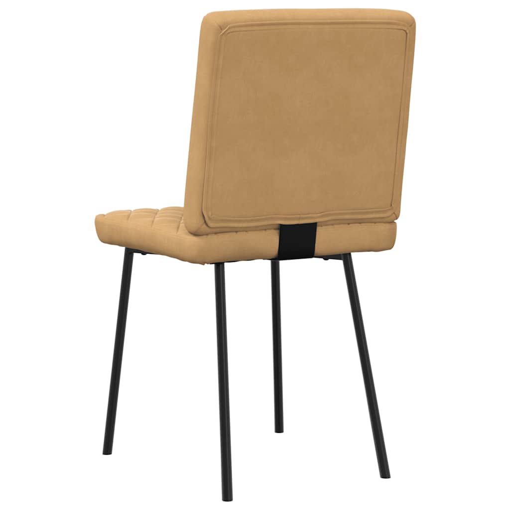 Chaises à manger lot de 2 Marron Velours - XIOS