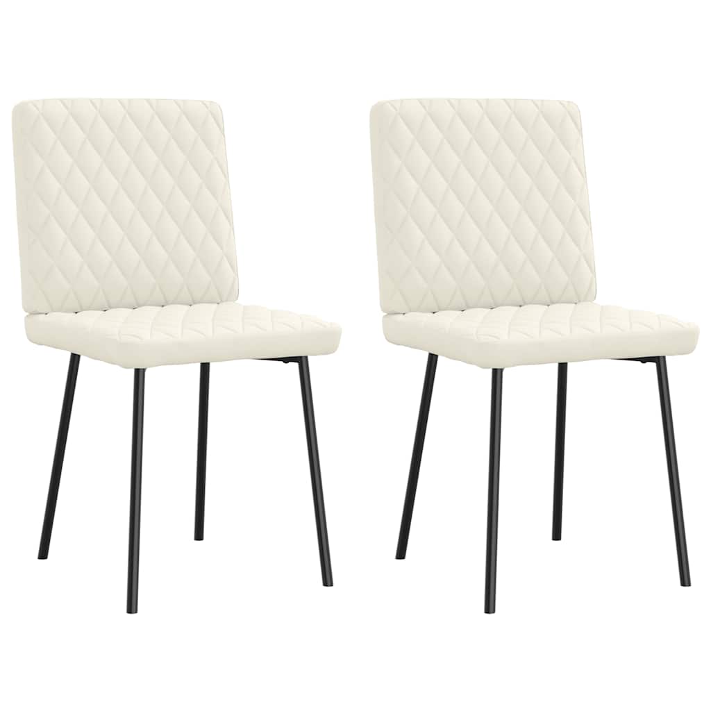 Chaises à manger lot de 2 Crème Velours - XIOS