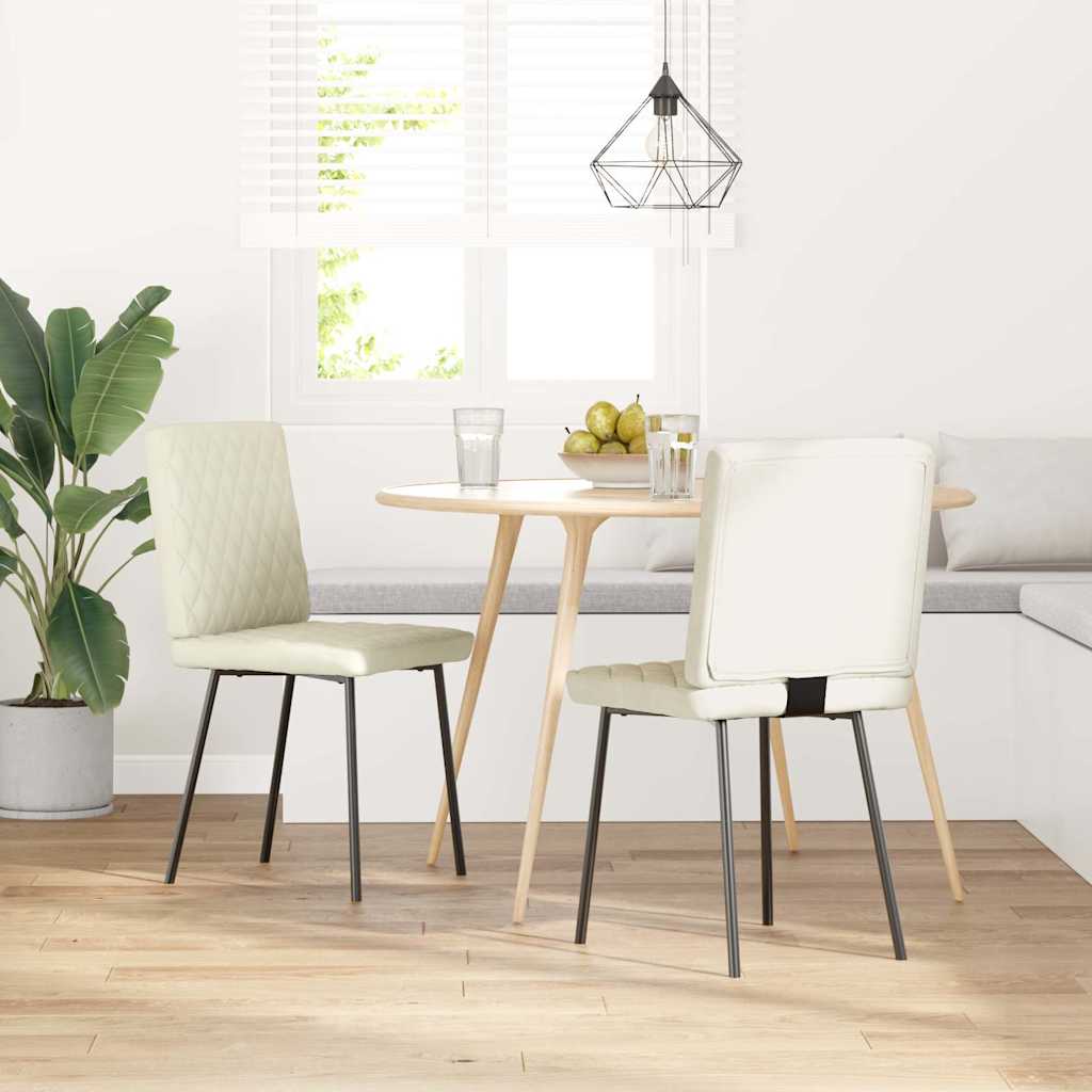 Chaises à manger lot de 2 Crème Velours - XIOS