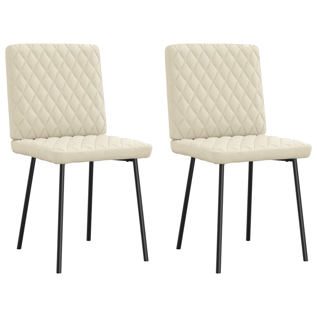 Chaises à manger lot de 2 crème similicuir - XIOS