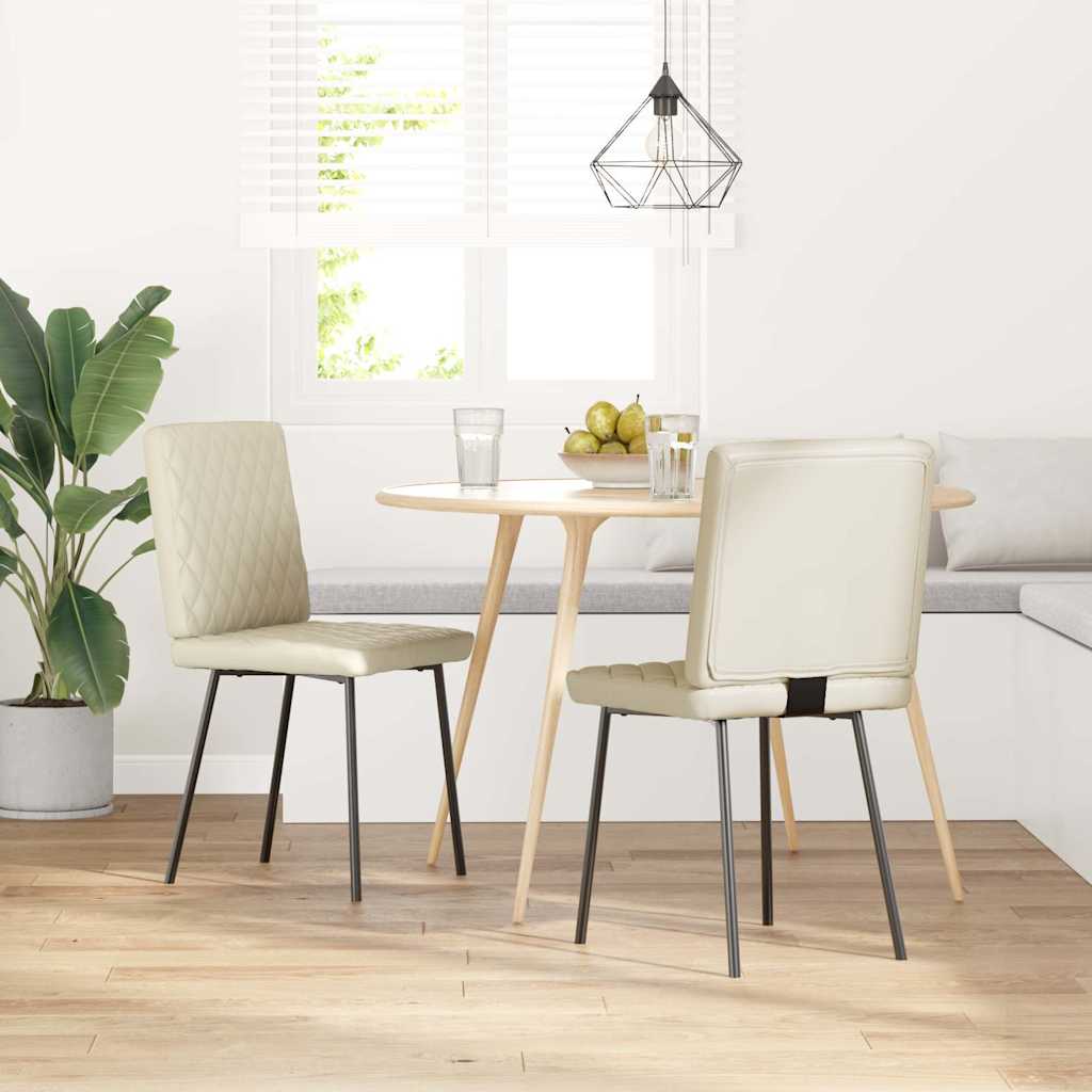 Chaises à manger lot de 2 crème similicuir - XIOS