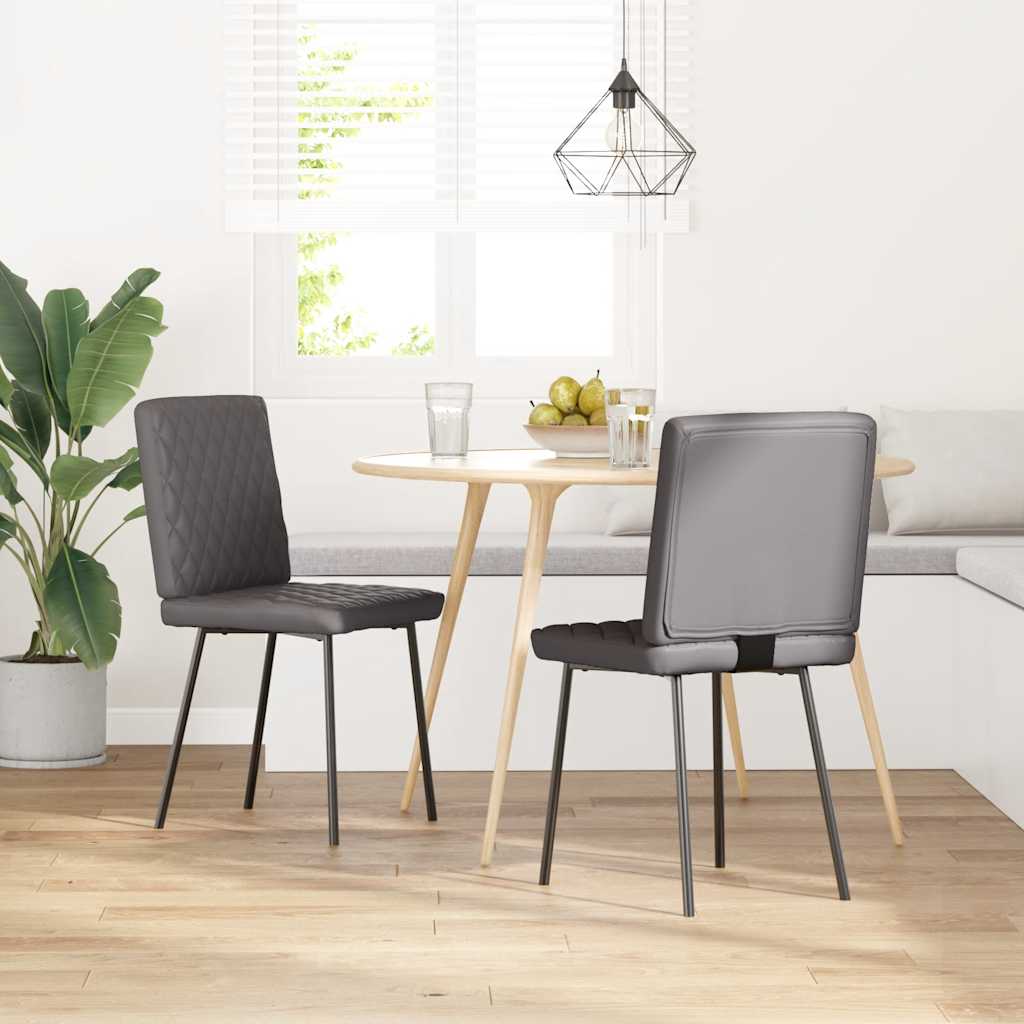 Chaises à manger lot de 2 gris similicuir - XIOS