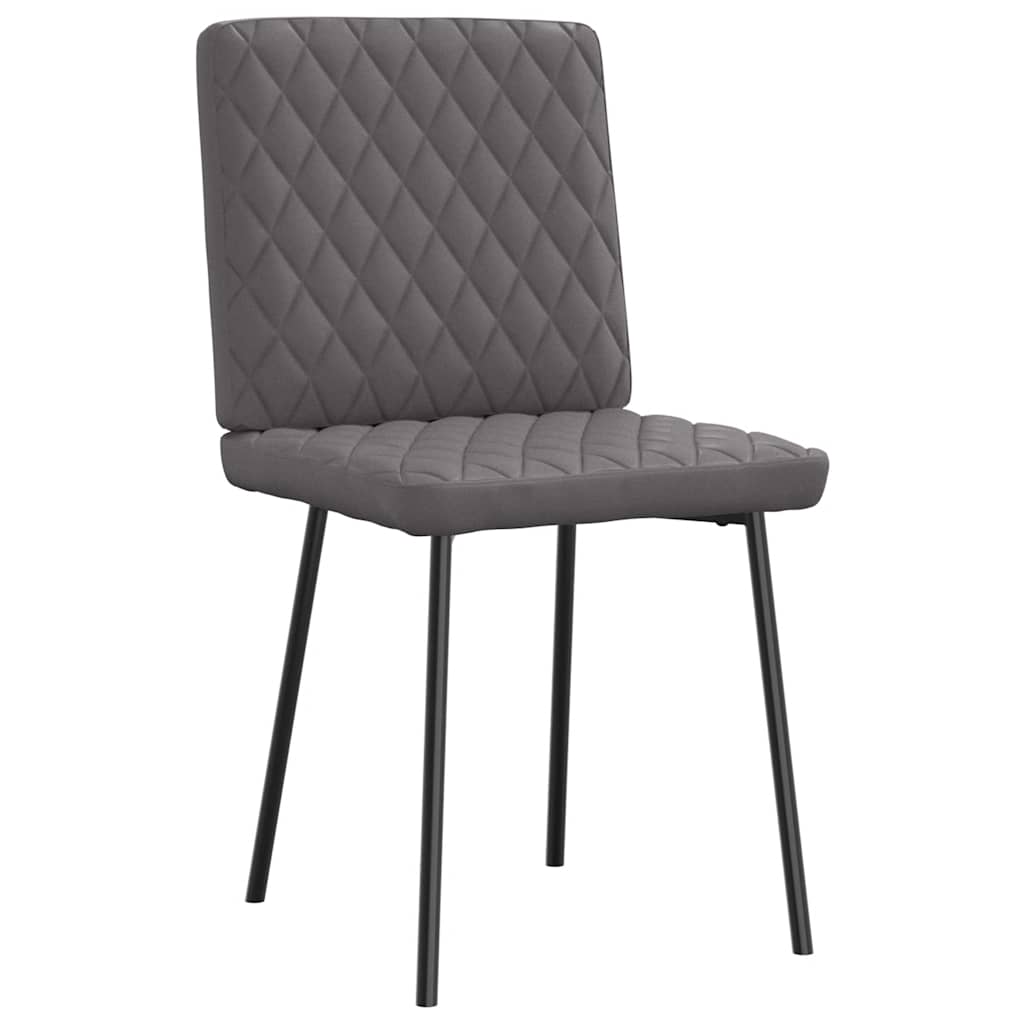Chaises à manger lot de 2 gris similicuir - XIOS