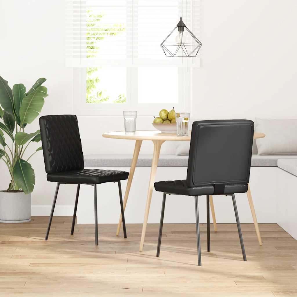 Chaises à manger lot de 2 noir similicuir - XIOS