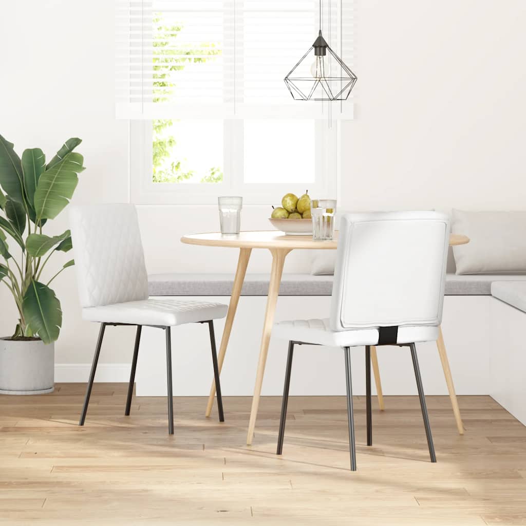 Chaises à manger lot de 2 blanc similicuir - XIOS