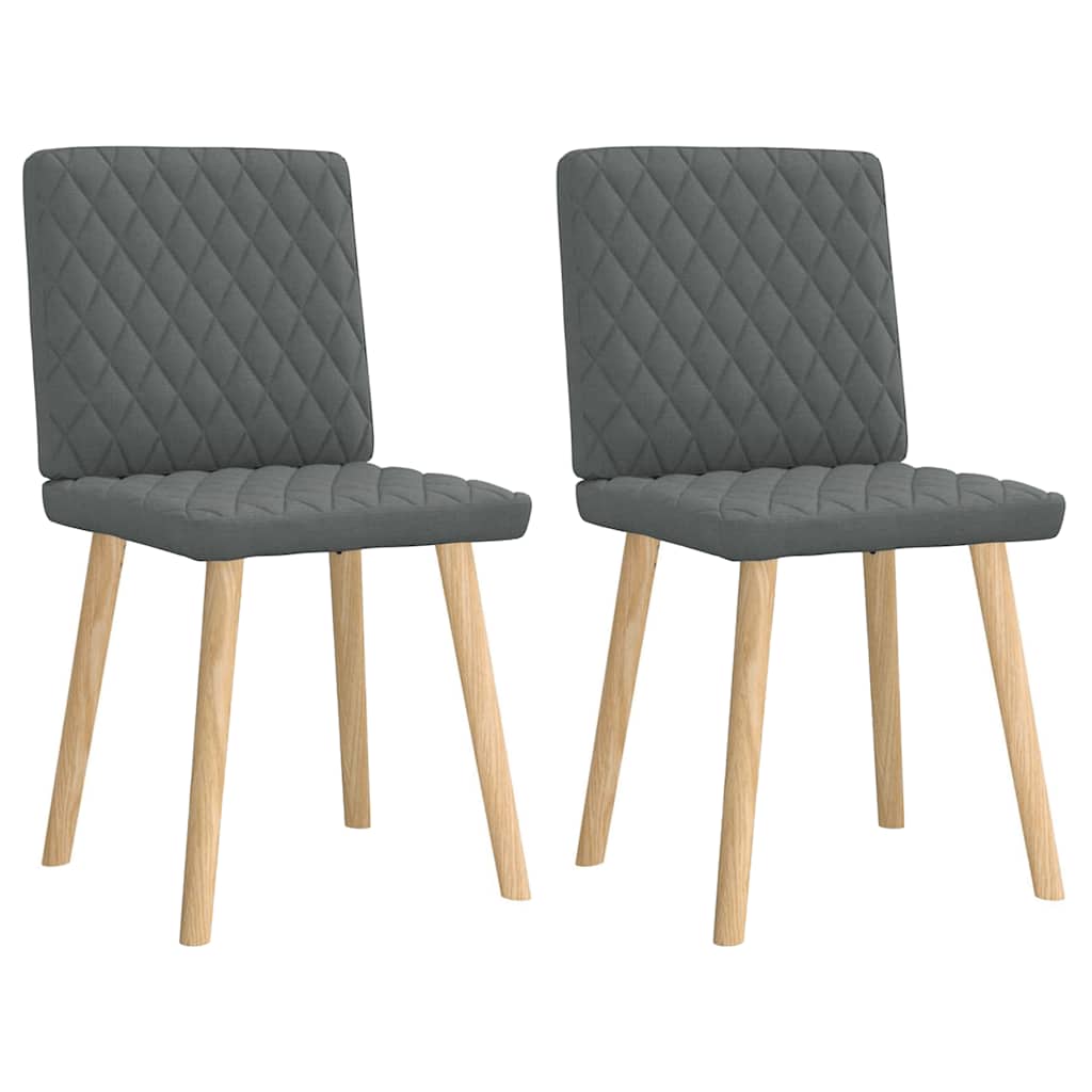 Chaises à manger lot de 2 gris foncé tissu - XIOS