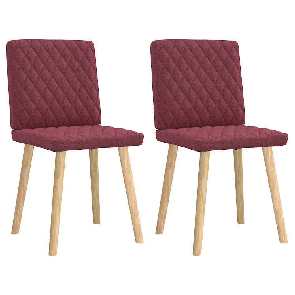 Chaises à manger lot de 2 rouge bordeaux tissu - XIOS