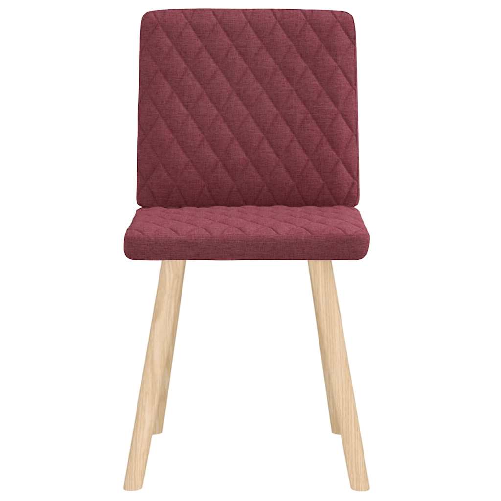 Chaises à manger lot de 2 rouge bordeaux tissu - XIOS