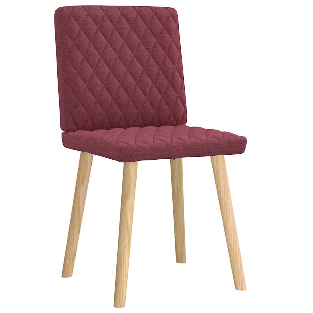 Chaises à manger lot de 2 rouge bordeaux tissu - XIOS
