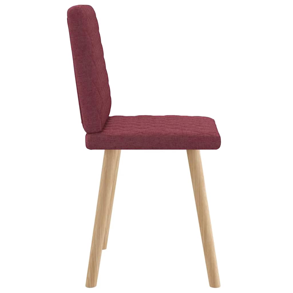 Chaises à manger lot de 2 rouge bordeaux tissu - XIOS