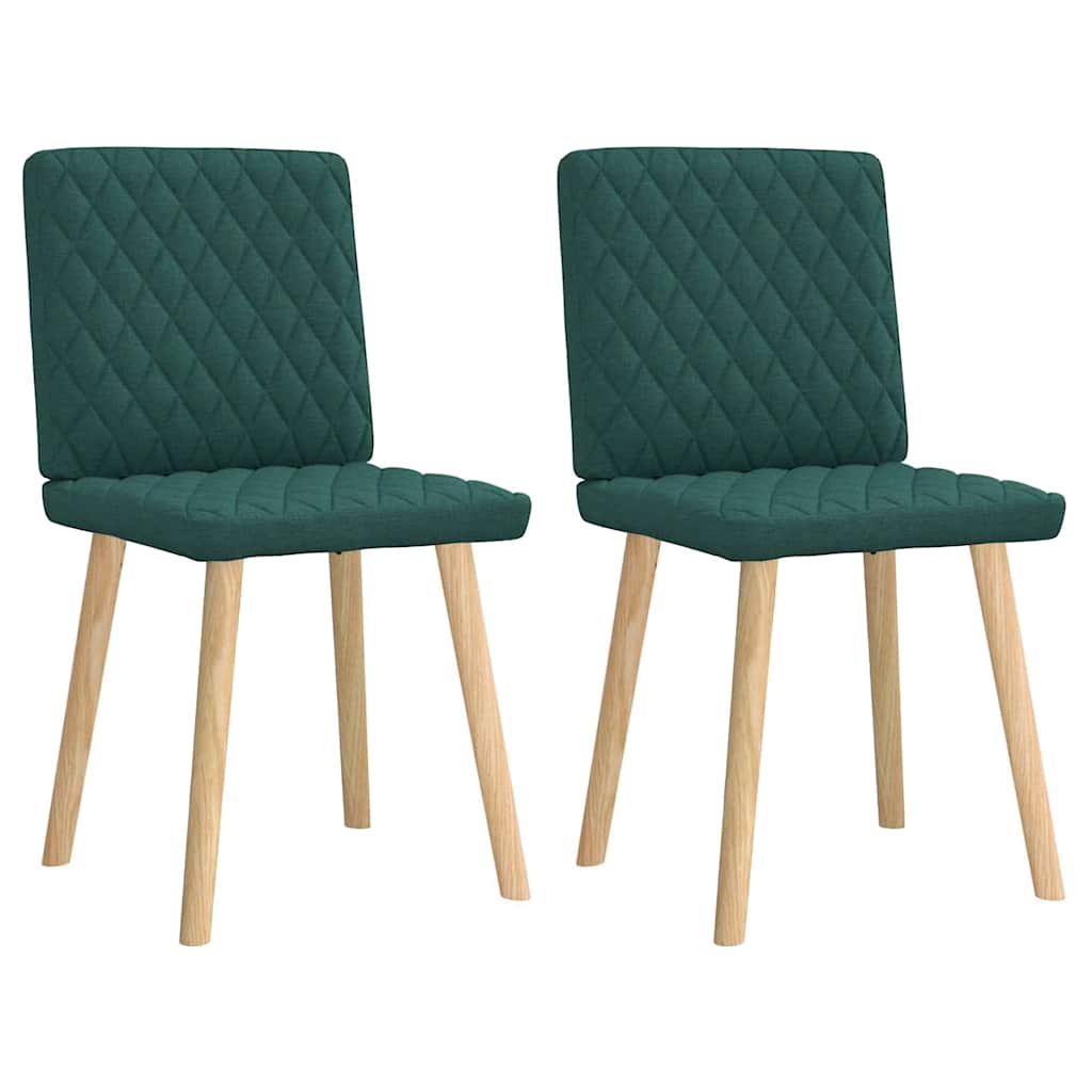 Chaises à manger lot de 2 vert foncé tissu - XIOS