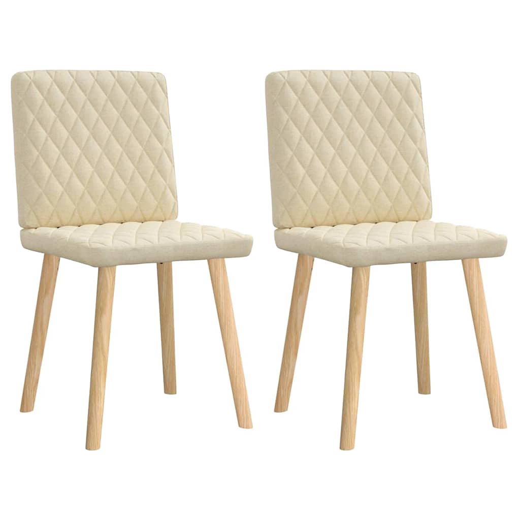 Chaises à manger lot de 2 crème tissu - XIOS