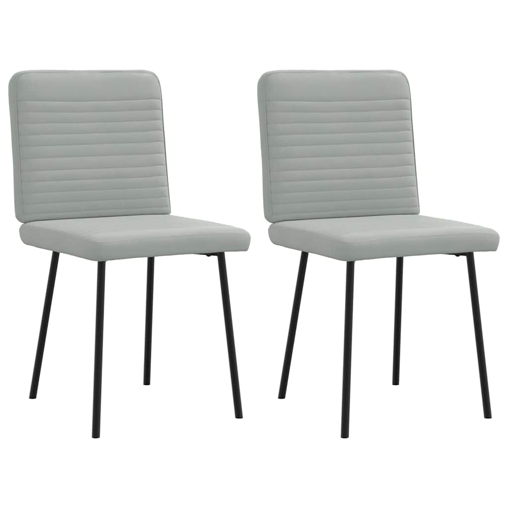 Chaises à manger lot de 2 Gris clair Velours - XIOS