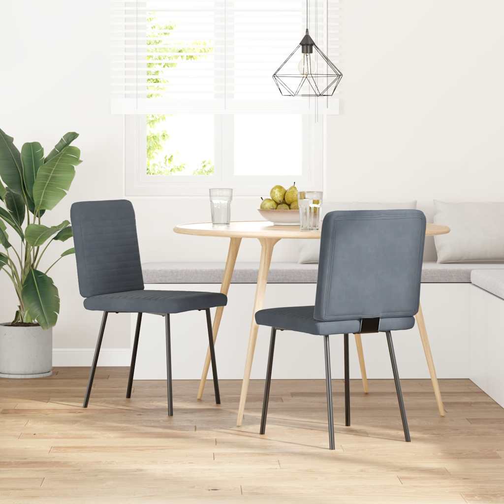 Chaises à manger lot de 2 Gris foncé Velours - XIOS