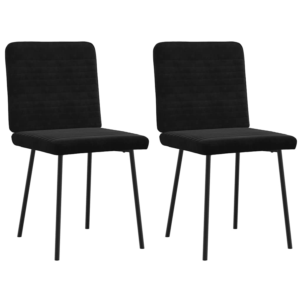 Chaises à manger lot de 2 Noir Velours - XIOS