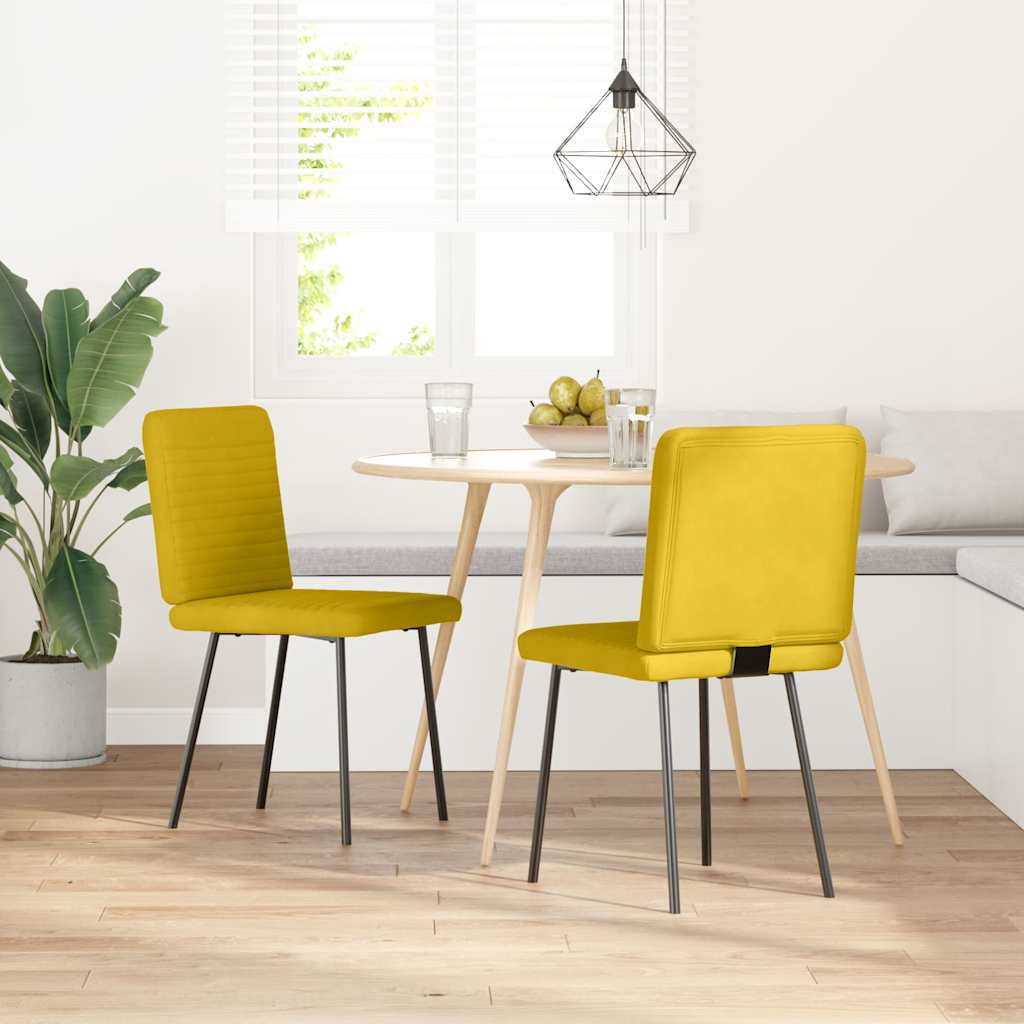 Chaises à manger lot de 2 Jaune Velours - XIOS