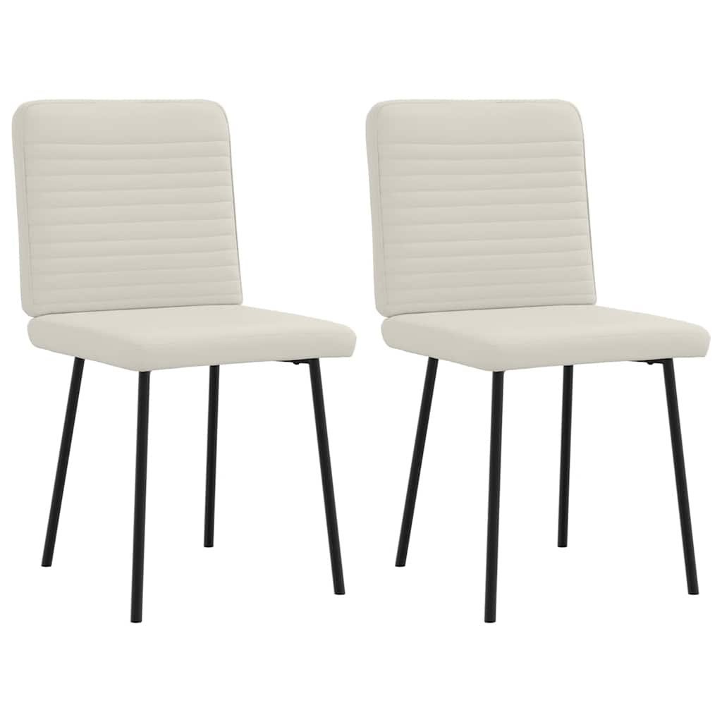 Chaises à manger lot de 2 Crème Velours - XIOS