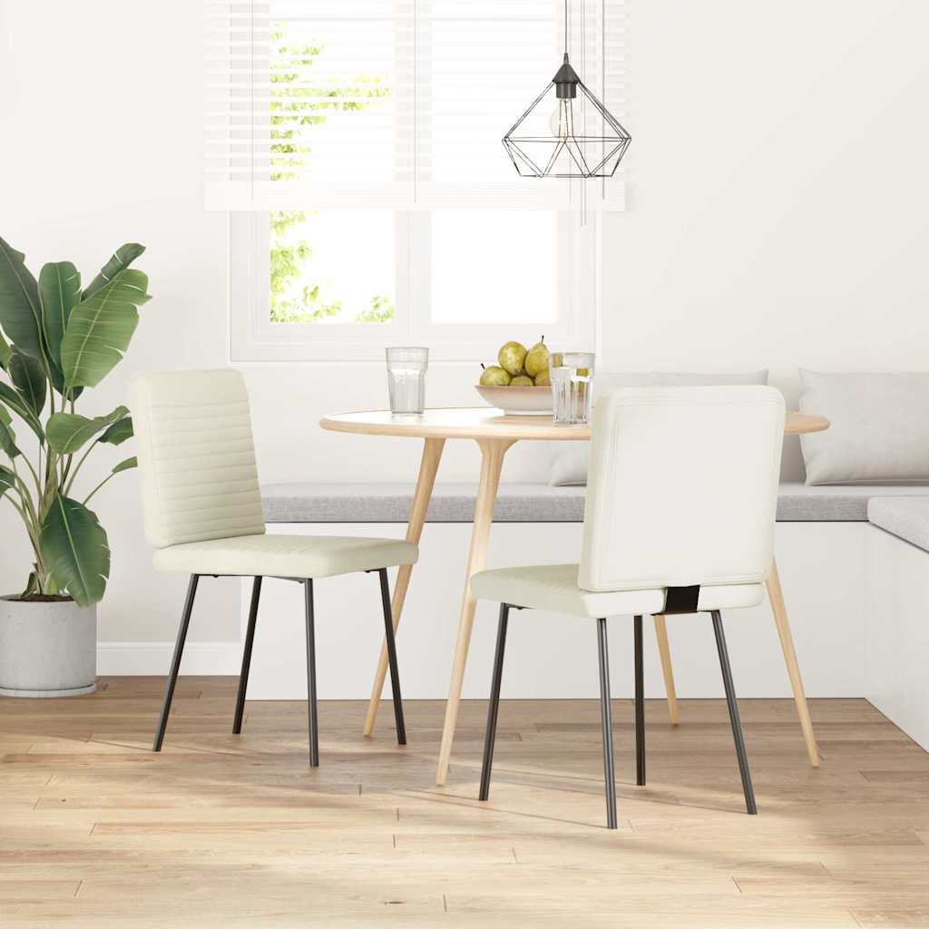 Chaises à manger lot de 2 Crème Velours - XIOS