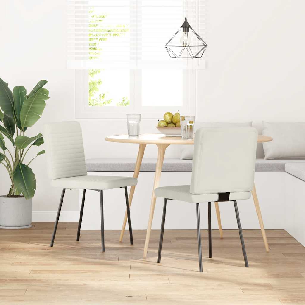 Chaises à manger lot de 2 Crème Velours - XIOS