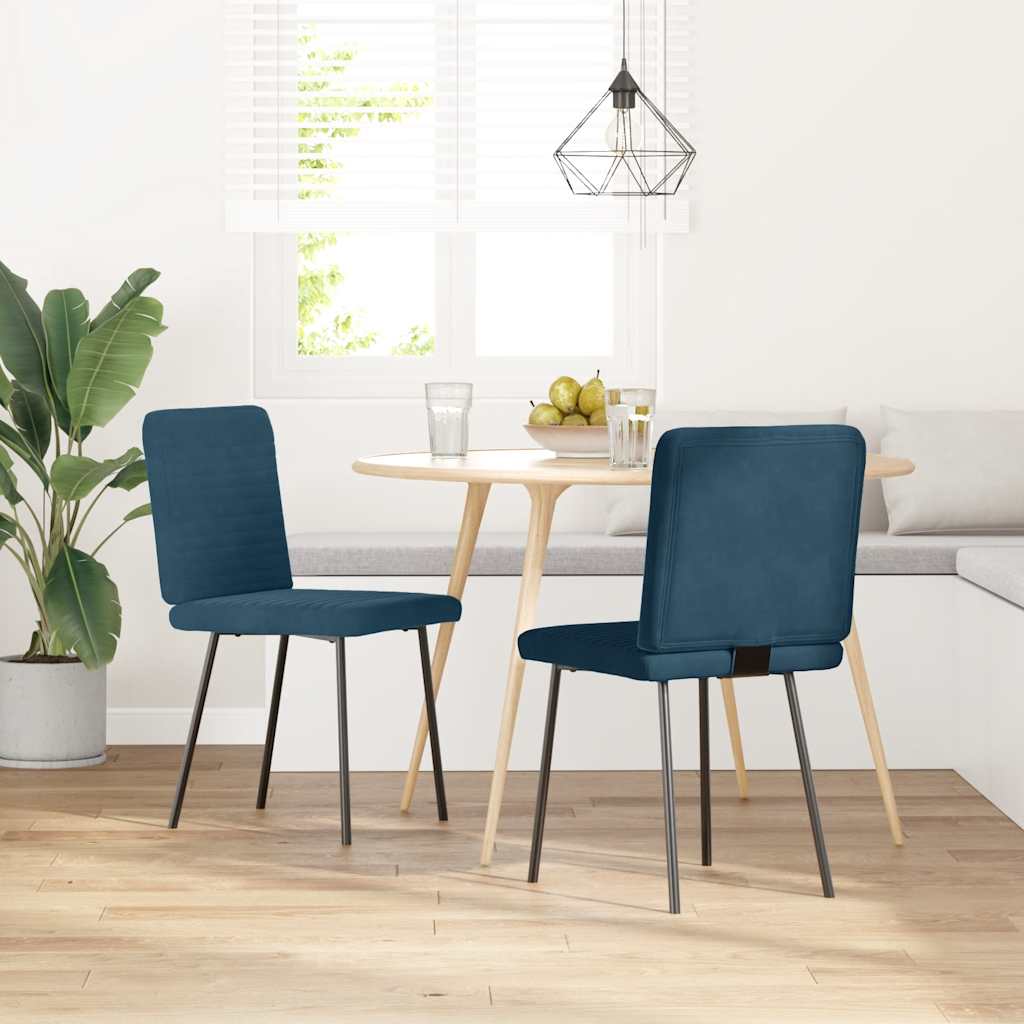 Chaises à manger lot de 2 Bleu Velours - XIOS