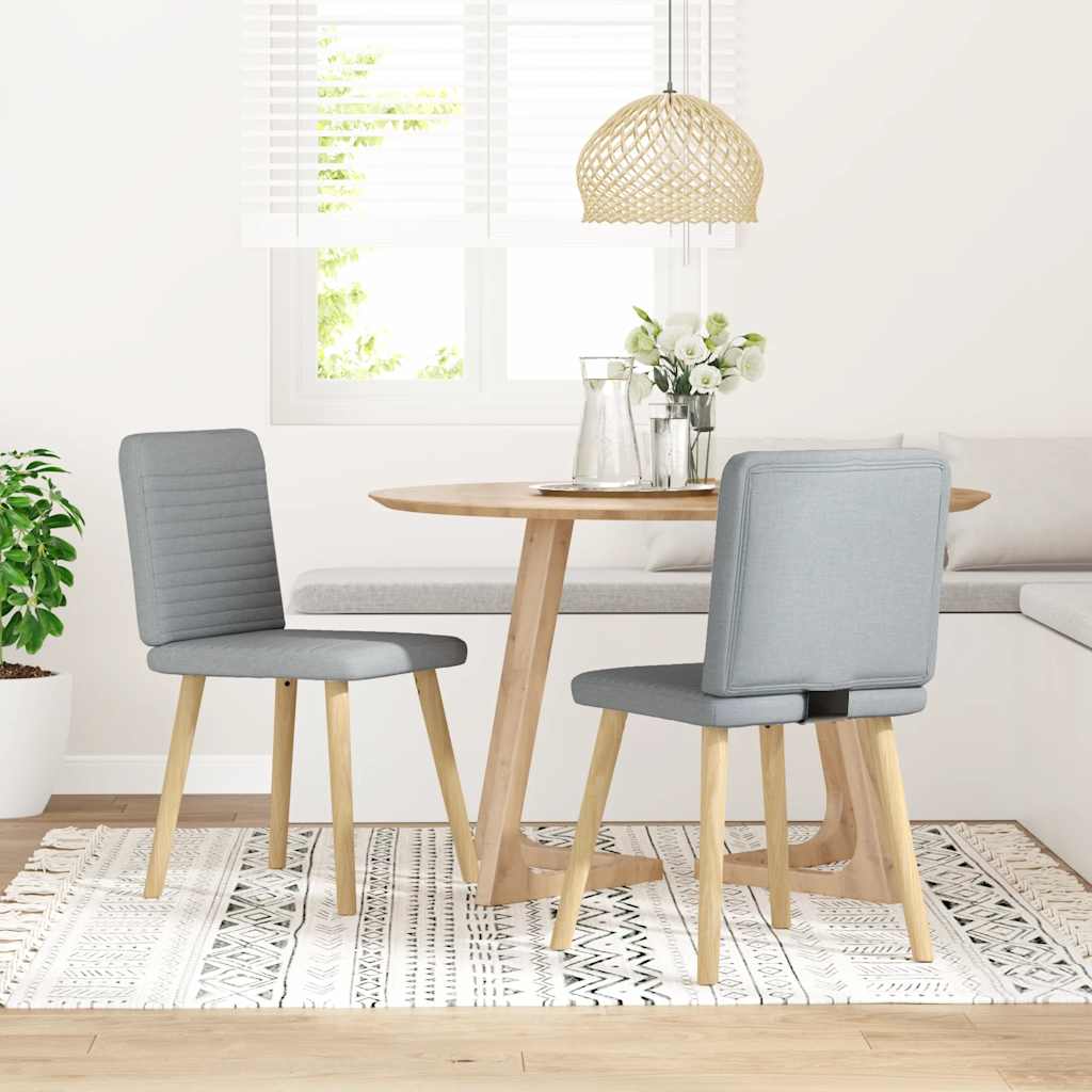 Chaises à manger lot de 2 gris clair tissu - XIOS