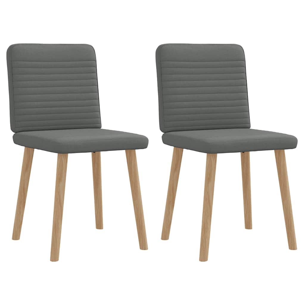 Chaises à manger lot de 2 gris foncé tissu - XIOS