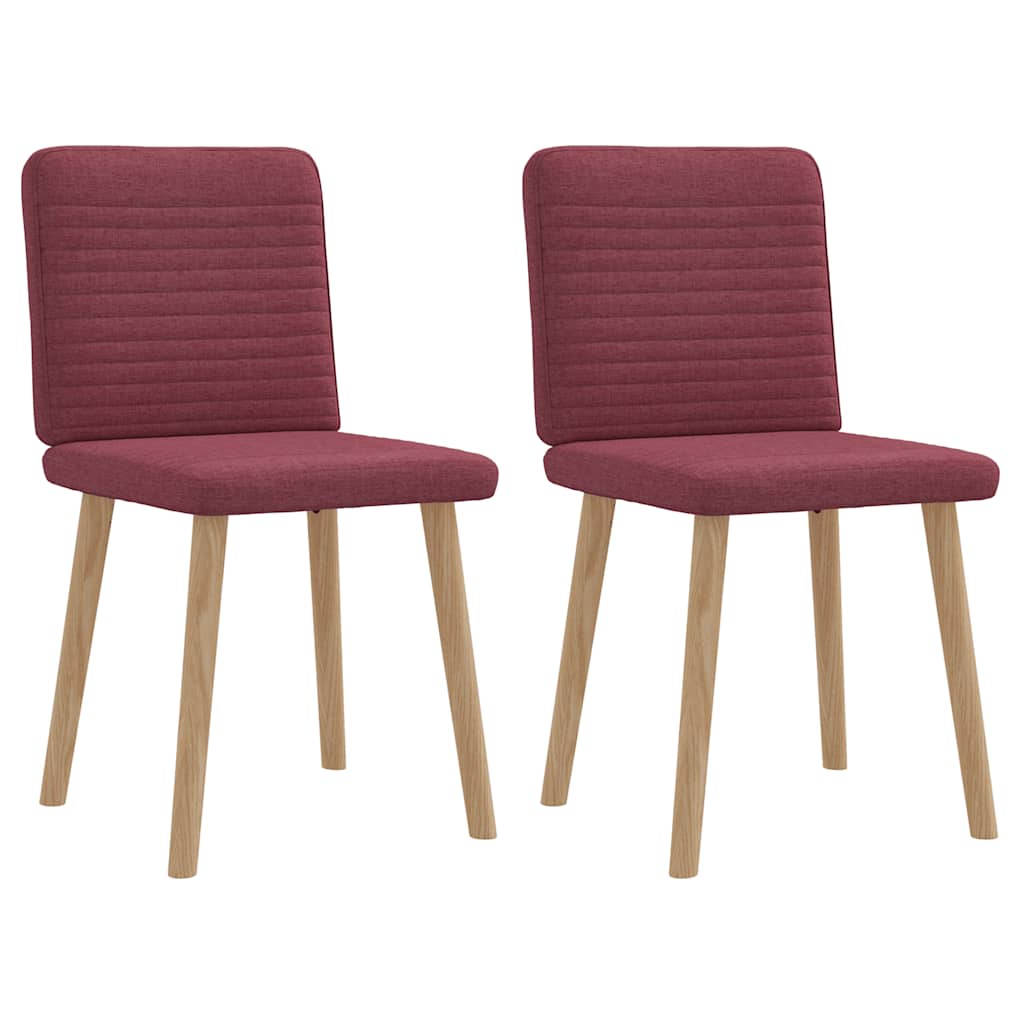 Chaises à manger lot de 2 rouge bordeaux tissu - XIOS