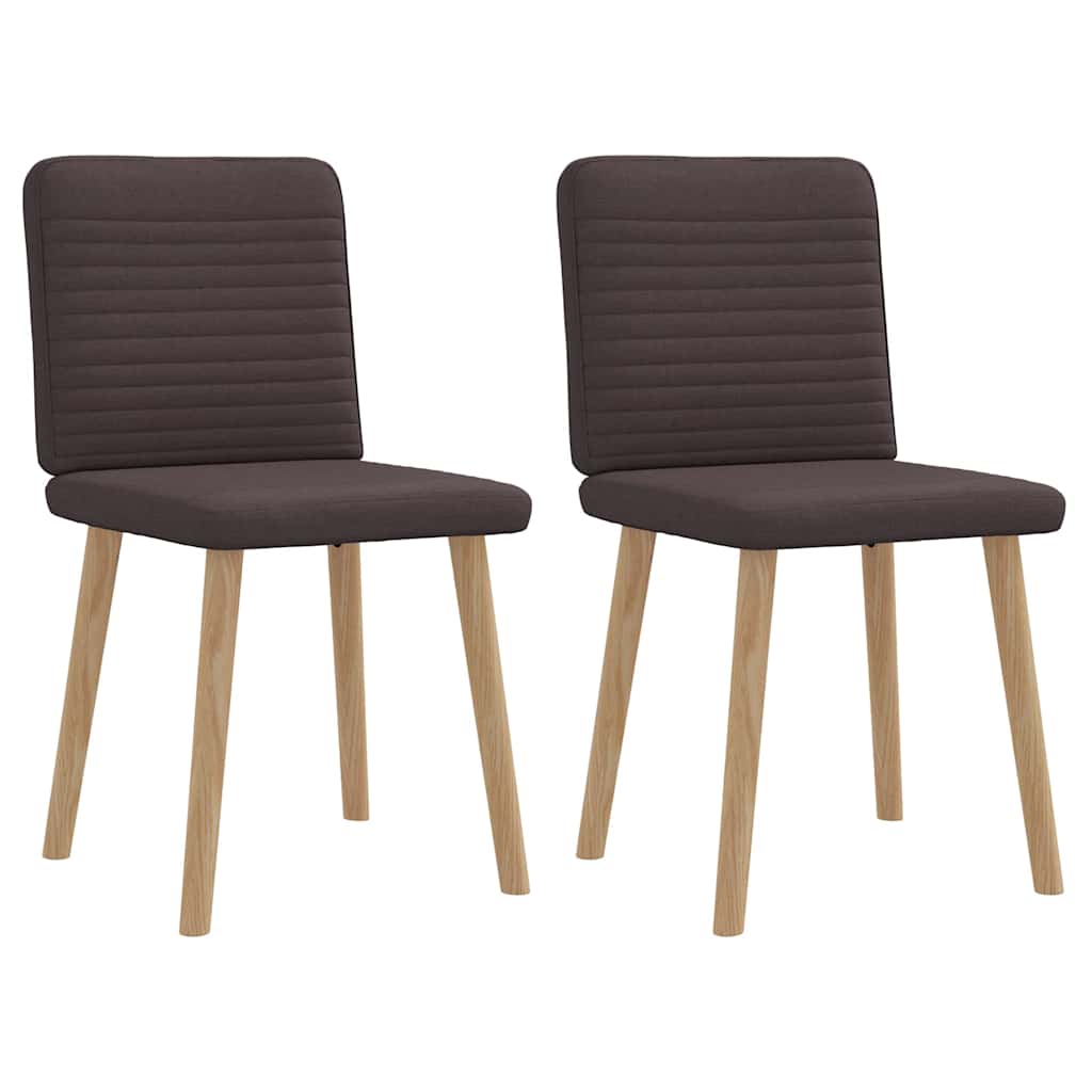 Chaises à manger lot de 2 marron foncé tissu - XIOS