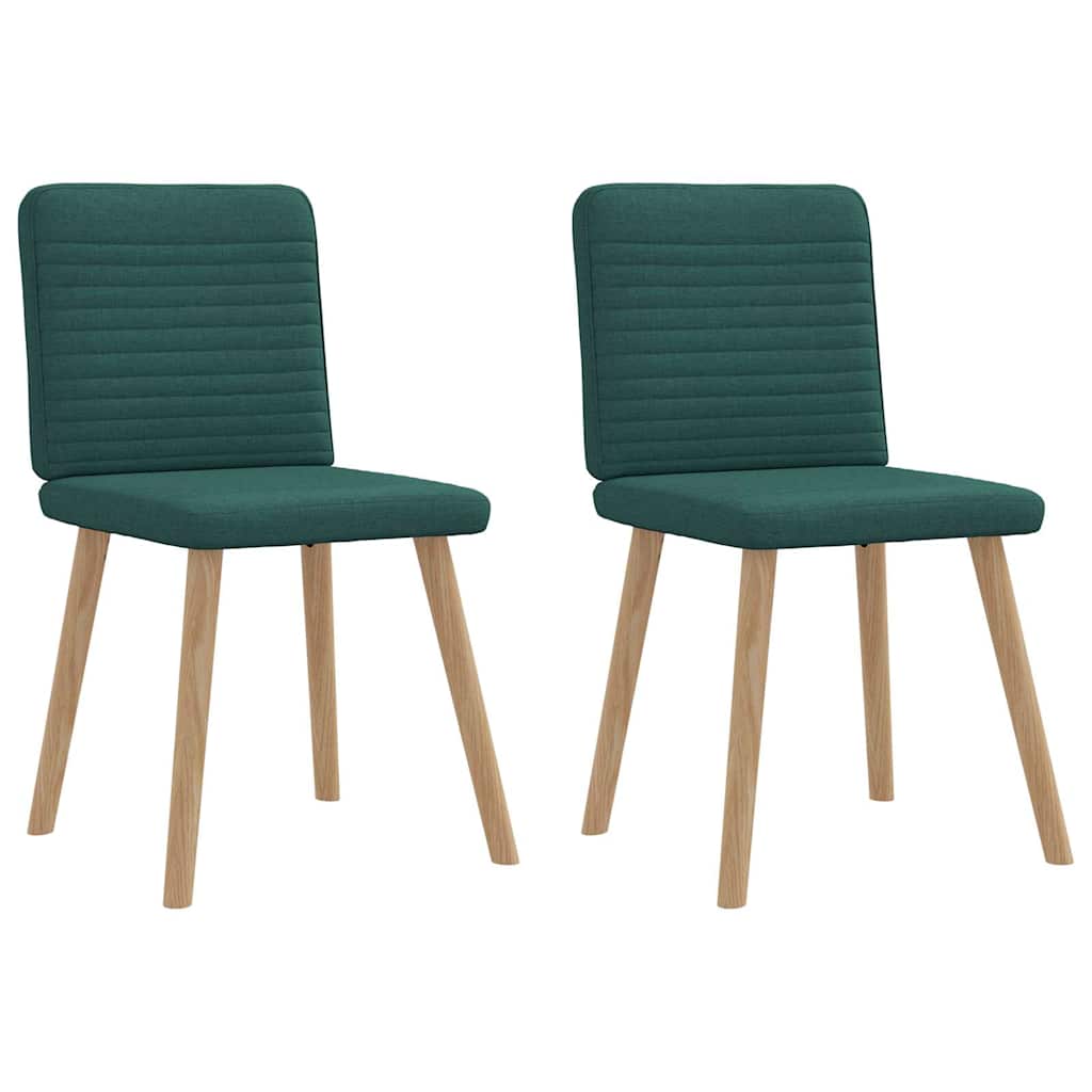 Chaises à manger lot de 2 vert foncé tissu - XIOS