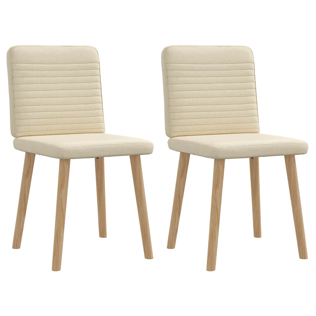 Chaises à manger lot de 2 crème tissu - XIOS