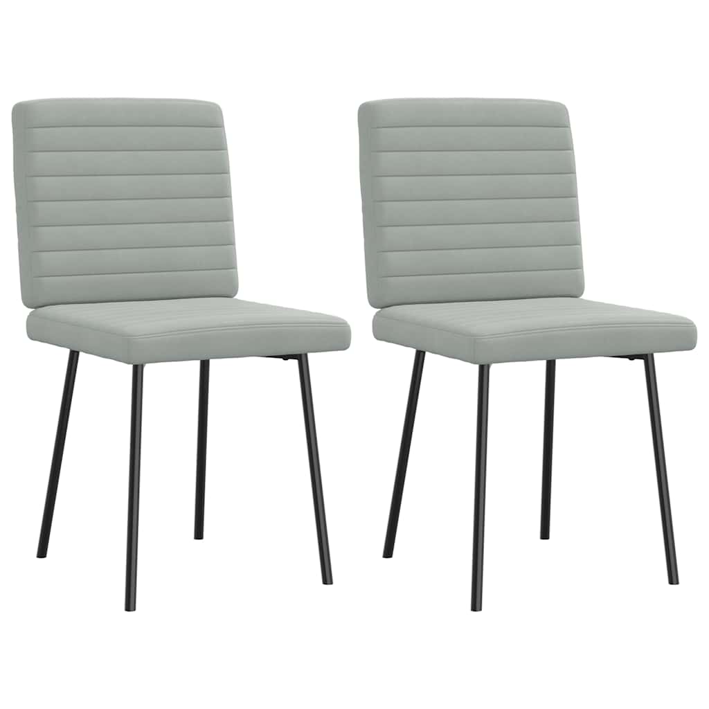 Chaises à manger lot de 2 Gris clair Velours - XIOS