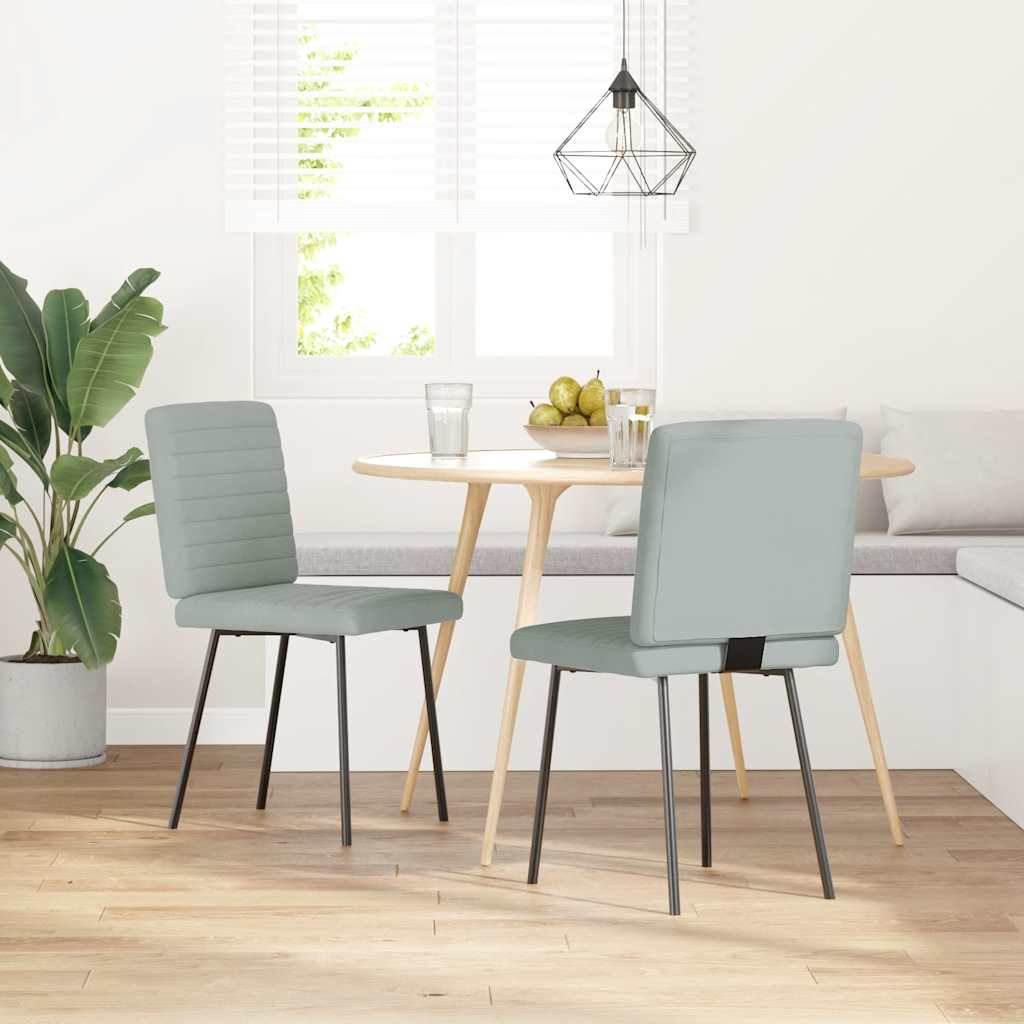 Chaises à manger lot de 2 Gris clair Velours - XIOS