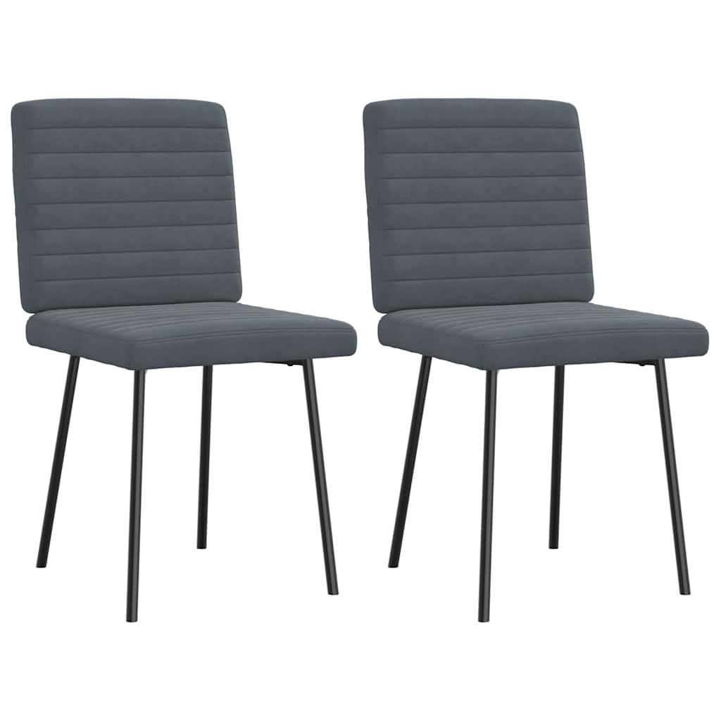Chaises à manger lot de 2 Gris foncé Velours - XIOS