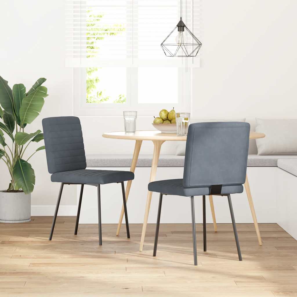 Chaises à manger lot de 2 Gris foncé Velours - XIOS