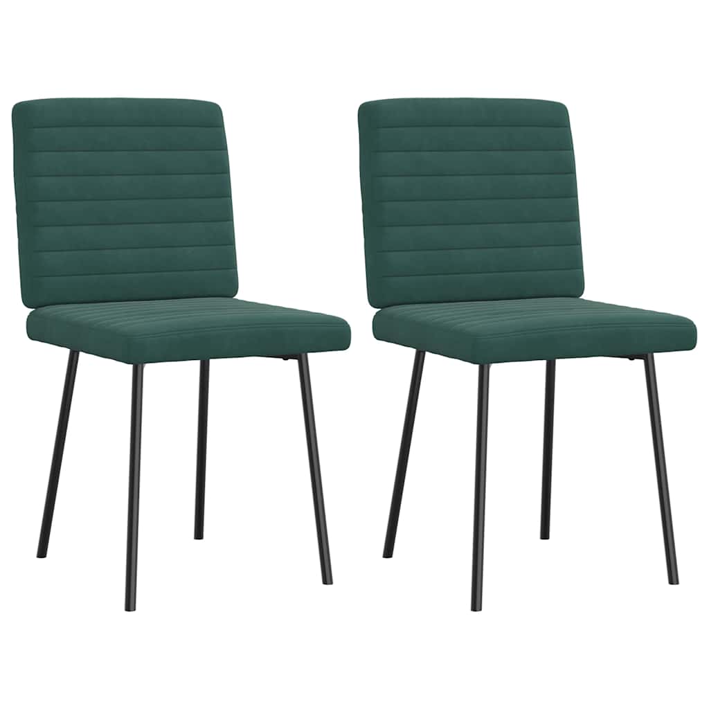 Chaises à manger lot de 2 Vert foncé Velours - XIOS