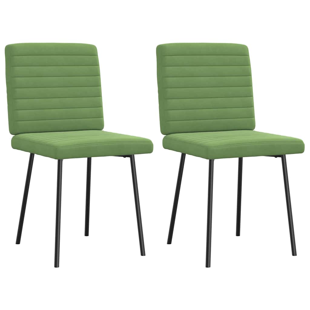 Chaises à manger lot de 2 Vert clair Velours - XIOS