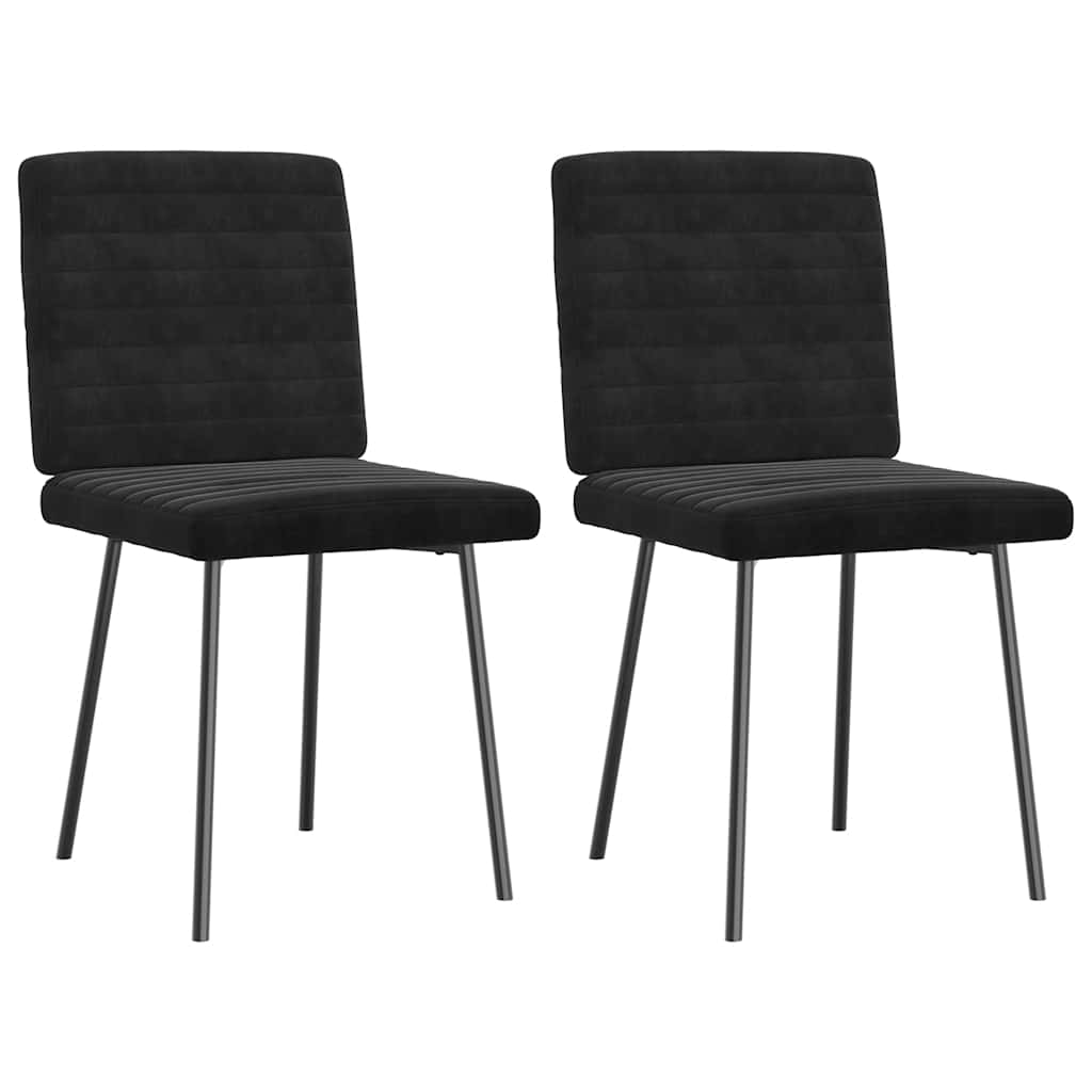 Chaises à manger lot de 2 Noir Velours - XIOS