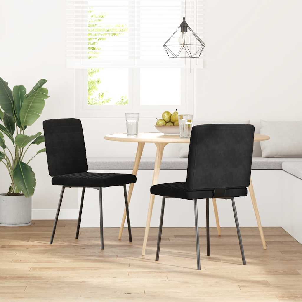 Chaises à manger lot de 2 Noir Velours - XIOS