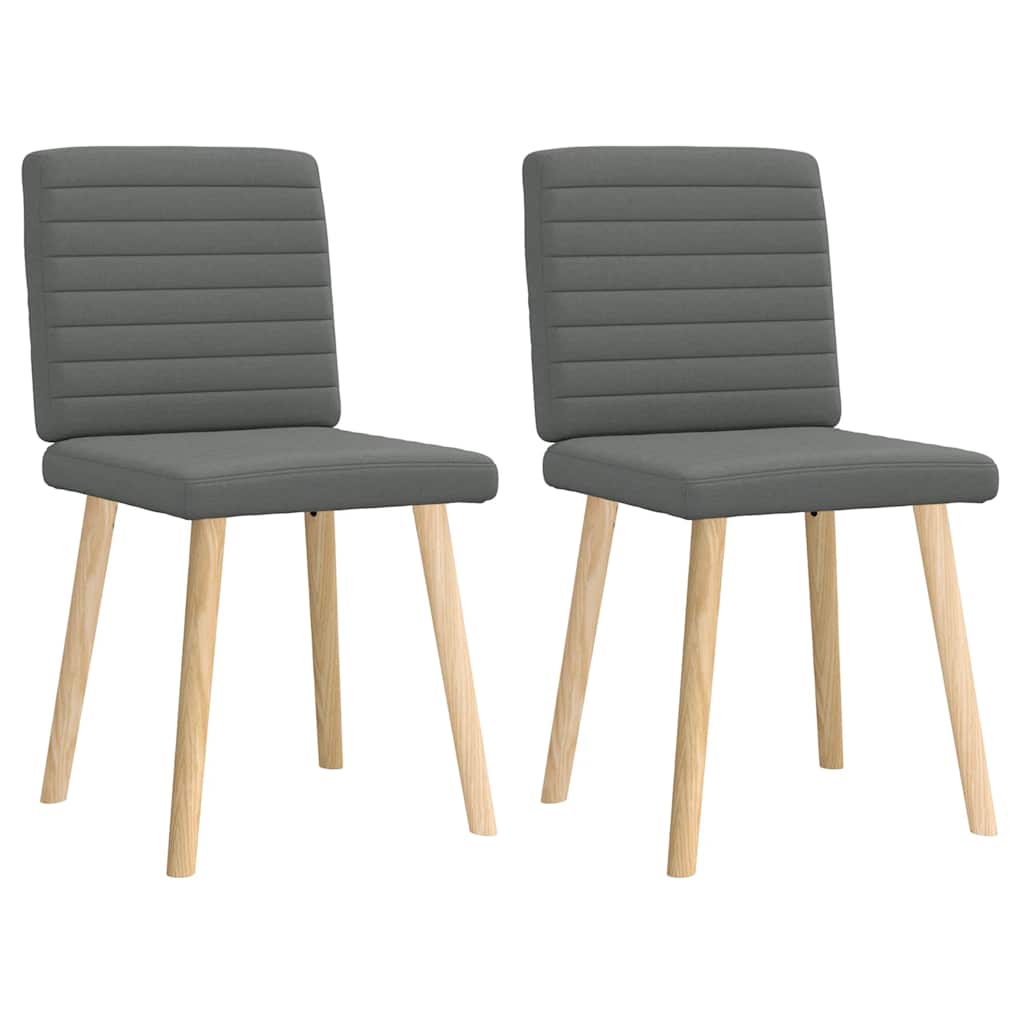 Chaises à manger lot de 2 gris foncé tissu - XIOS