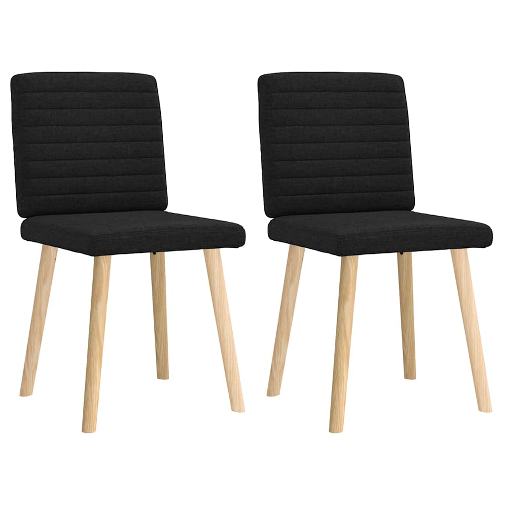 Chaises à manger lot de 2 noir tissu - XIOS