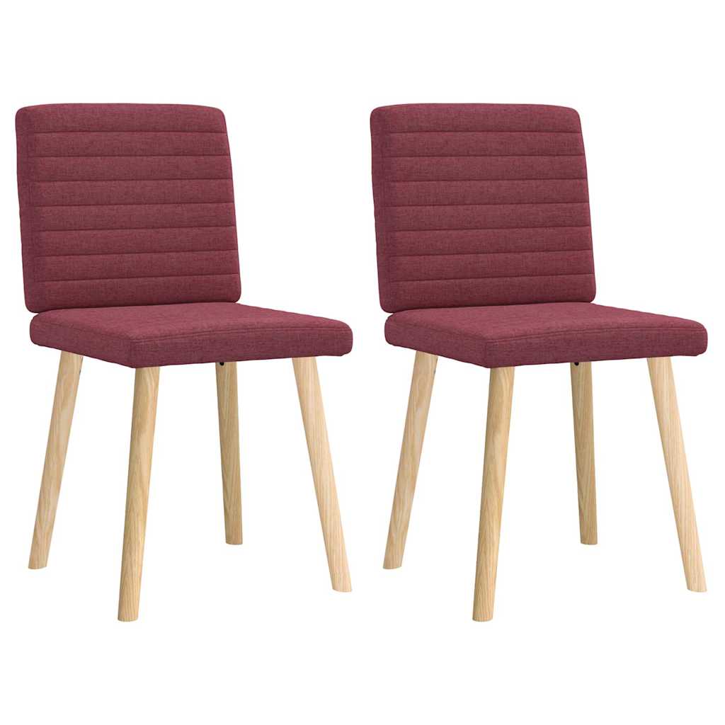 Chaises à manger lot de 2 rouge bordeaux tissu - XIOS