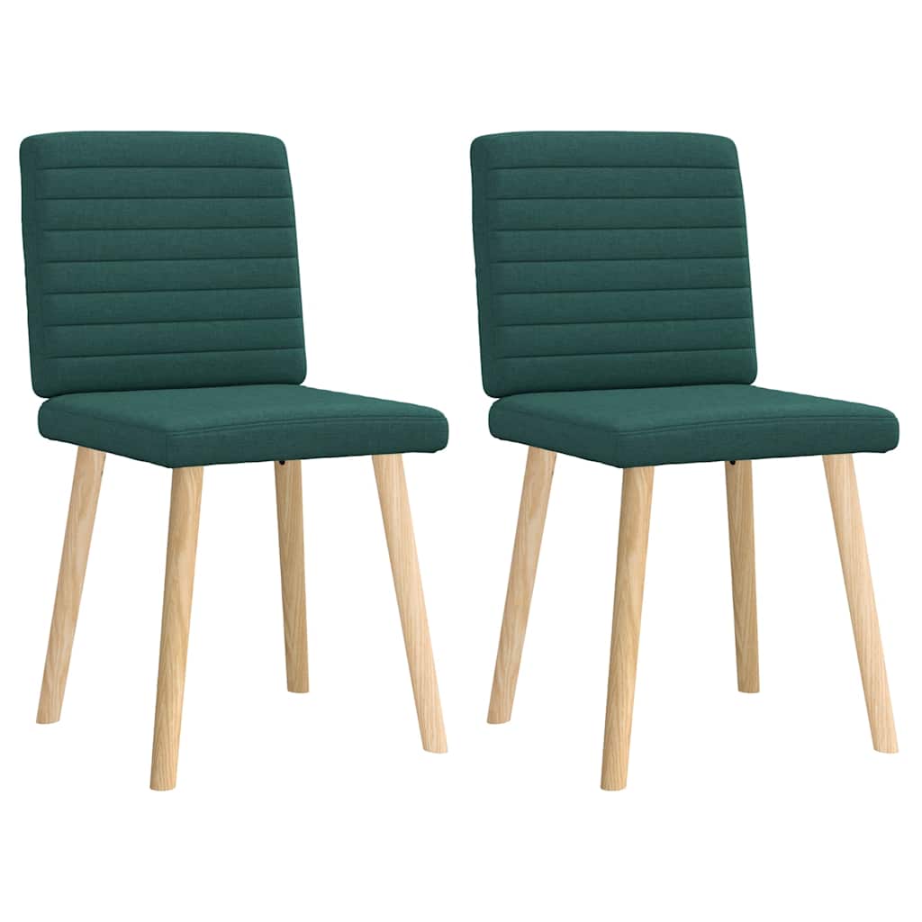 Chaises à manger lot de 2 vert foncé tissu - XIOS