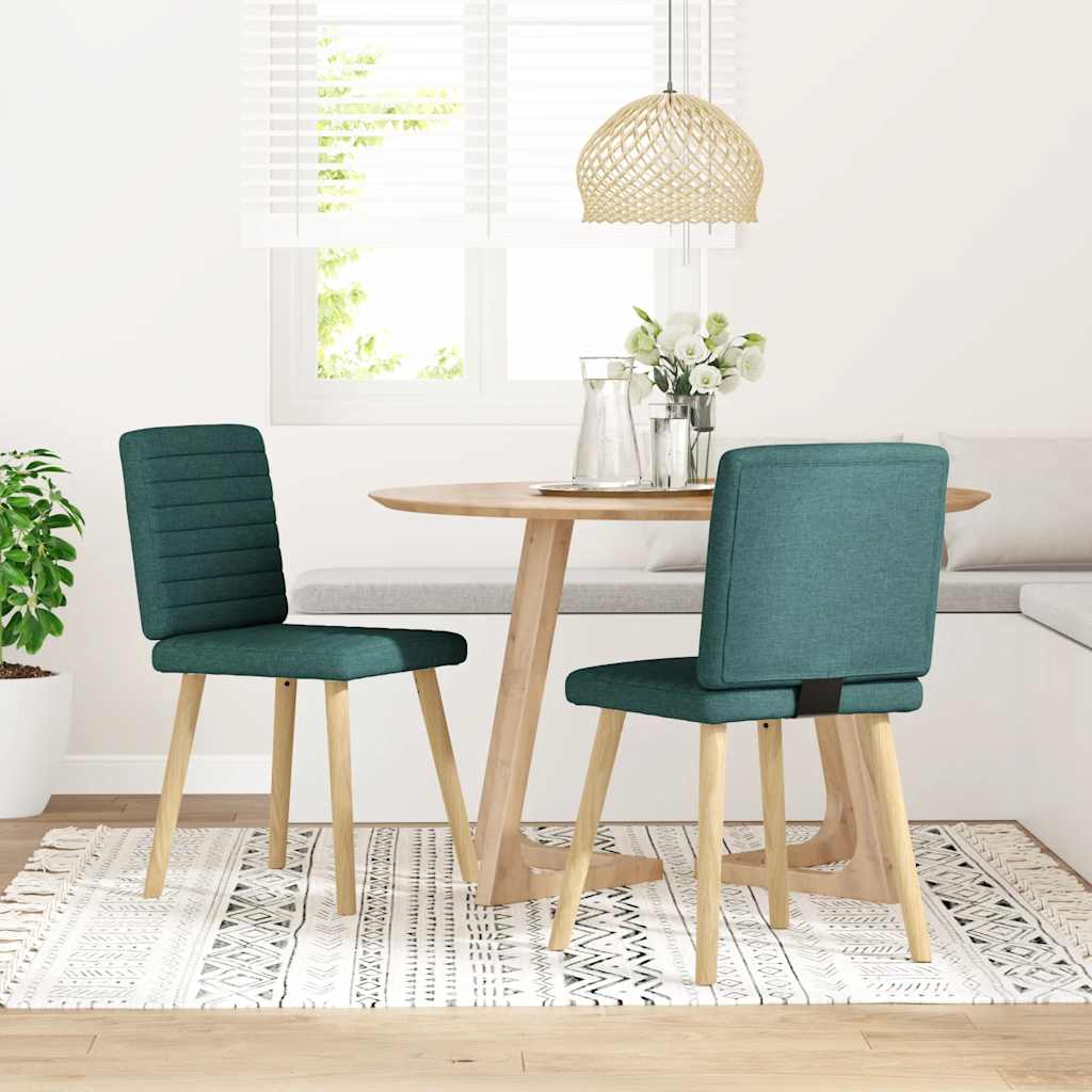 Chaises à manger lot de 2 vert foncé tissu - XIOS