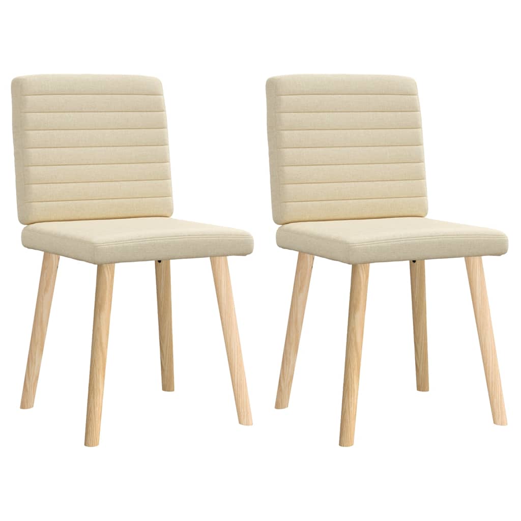 Chaises à manger lot de 2 crème tissu - XIOS