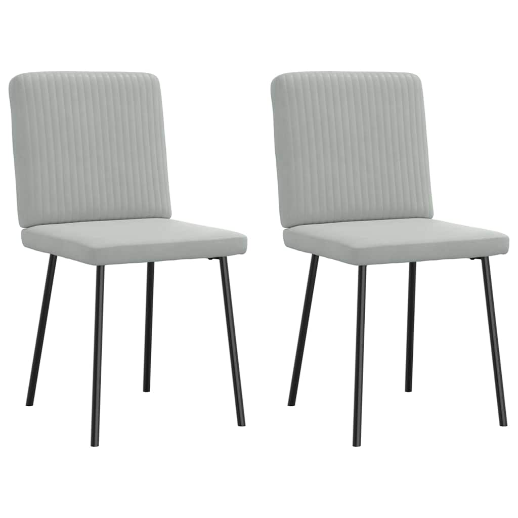 Chaises à manger lot de 2 Gris clair Velours - XIOS