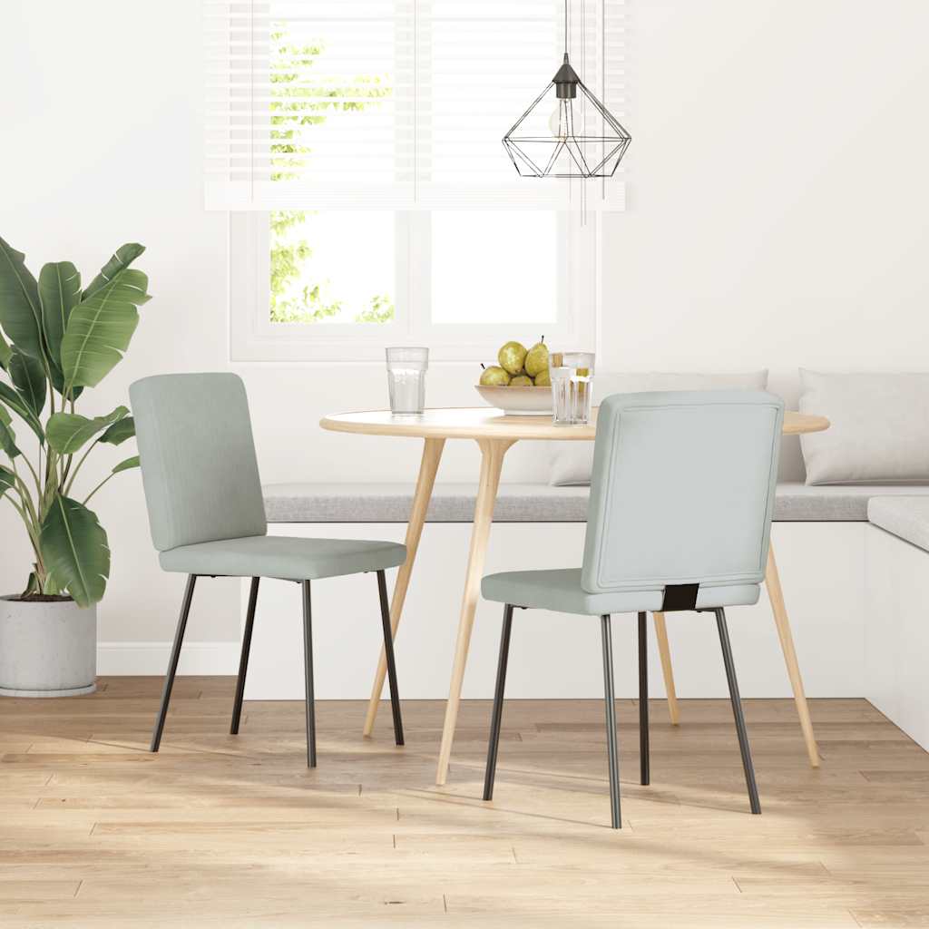 Chaises à manger lot de 2 Gris clair Velours - XIOS